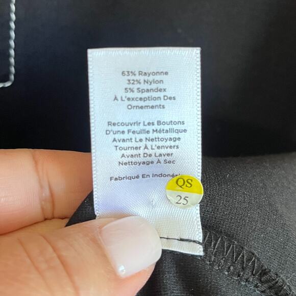 Talbots Sheath Dress Size 16 Black Contrast Stitching Classic Office Capsule - Picture 9 of 9